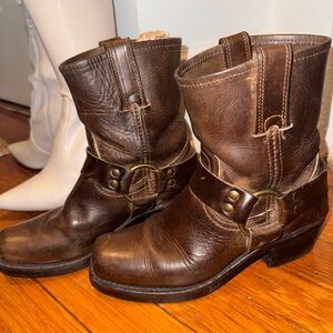Frye Brown Leather Ankle Boots